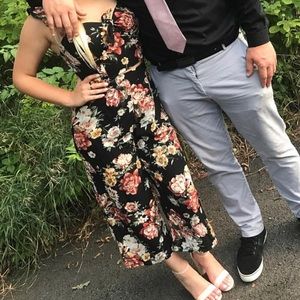 2 piece Cropped blouse  high waisted dress pants.